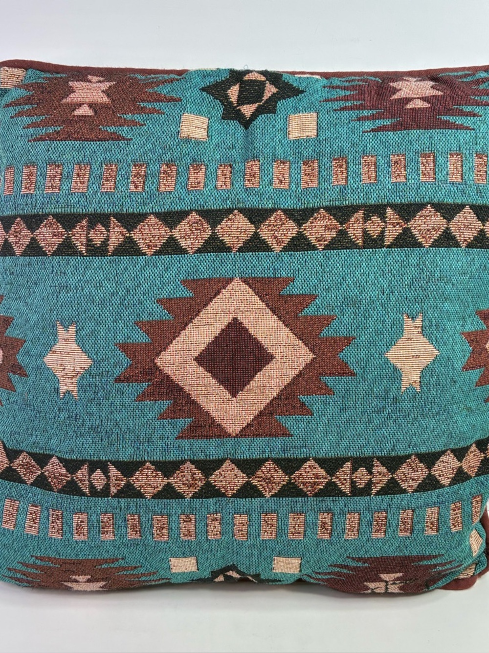 Southwestern Throw Pillow Aztec Print 16” x 16” Kilim Diamond Navajo Geometric